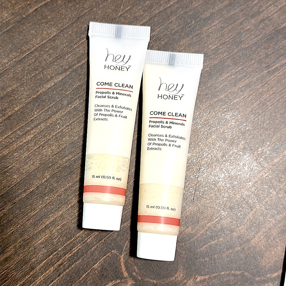 🆕x3 Deluxe Travel Size 15ml≈45ml “HEY HONEY” Come Clean Propolis Facial Scrubs